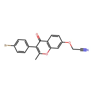 2-((3-(4-bromophenyl)-2-methyl-4-oxo-4H-chromen-7-yl)oxy)acetonitrile structure