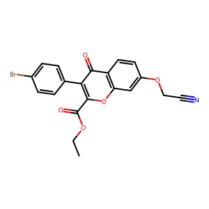 ethyl 3-(4-bromophenyl)-7-(cyanomethoxy)-4-oxo-4H-chromene-2-carboxylate structure