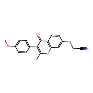 2-((3-(4-methoxyphenyl)-2-methyl-4-oxo-4H-chromen-7-yl)oxy)acetonitrile structure