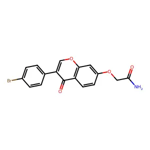 2-((3-(4-bromophenyl)-4-oxo-4H-chromen-7-yl)oxy)acetamide structure