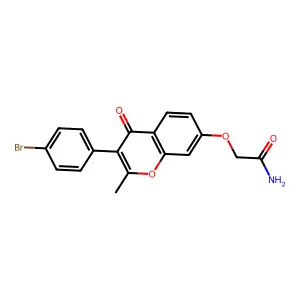 2-((3-(4-bromophenyl)-2-methyl-4-oxo-4H-chromen-7-yl)oxy)acetamide structure