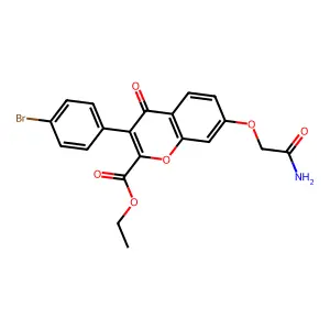 ethyl 7-(2-amino-2-oxoethoxy)-3-(4-bromophenyl)-4-oxo-4H-chromene-2-carboxylate structure