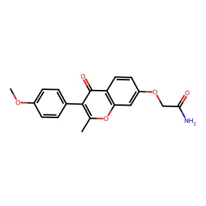 2-{[3-(4-methoxyphenyl)-2-methyl-4-oxo-4H-chromen-7-yl]oxy}acetamide structure