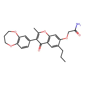 2-((3-(3,4-dihydro-2H-benzo[b][1,4]dioxepin-7-yl)-2-methyl-4-oxo-6-propyl-4H-chromen-7-yl)oxy)acetamide structure