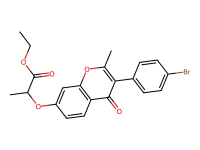 ethyl 2-{[3-(4-bromophenyl)-2-methyl-4-oxo-4H-chromen-7-yl]oxy}propanoate structure