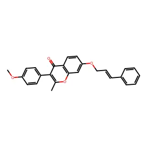 3-(4-methoxyphenyl)-2-methyl-7-{[(2E)-3-phenylprop-2-en-1-yl]oxy}-4H-chromen-4-one structure