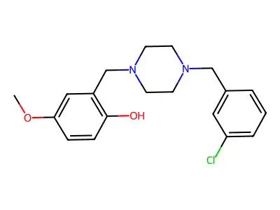 2-[[4-[(3-Chlorophenyl)methyl]piperazin-1-yl]methyl]-4-methoxyphenol structure