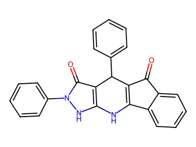 3-hydroxy-2,4-diphenyl-4,10-dihydroindeno[1,2-b]pyrazolo[4,3-e]pyridin-5(2H)-one structure