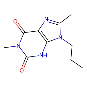 1,8-dimethyl-9-propyl-3,9-dihydro-1H-purine-2,6-dione structure