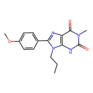 8-(4-methoxyphenyl)-1-methyl-9-propyl-3H-purine-2,6-dione structure
