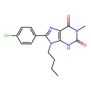 9-butyl-8-(4-chlorophenyl)-1-methyl-3H-purine-2,6-dione structure