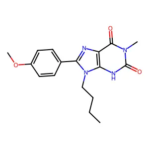 9-Butyl-8-(4-methoxy-phenyl)-1-methyl-3,9-dihydro-purine-2,6-dione structure