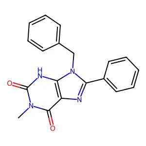 9-benzyl-1-methyl-8-phenyl-3H-purine-2,6-dione structure