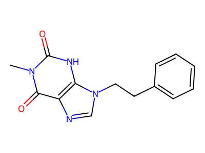 1-methyl-9-(2-phenylethyl)-3,9-dihydro-1H-purine-2,6-dione structure