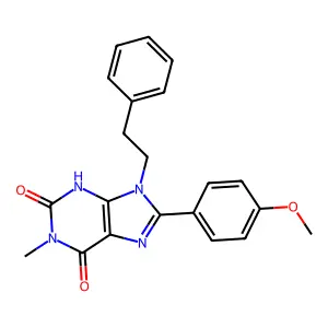 8-(4-Methoxy-phenyl)-1-methyl-9-phenethyl-3,9-dihydro-purine-2,6-dione structure