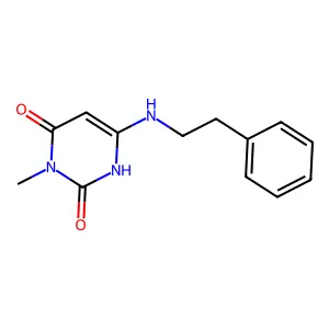 3-methyl-6-[(2-phenylethyl)amino]pyrimidine-2,4(1H,3H)-dione structure