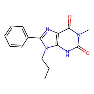 1-methyl-8-phenyl-9-propyl-3,9-dihydro-1H-purine-2,6-dione structure