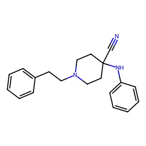 4-(phenylamino)-1-(2-phenylethyl)piperidine-4-carbonitrile structure