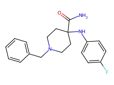 1-Benzyl-4-((4-fluorophenyl)amino)piperidine-4-carboxamide structure