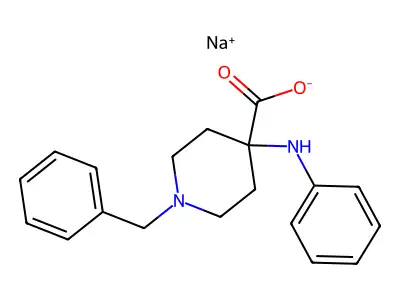 Sodium 1-benzyl-4-(phenylamino)piperidine-4-carboxylate structure