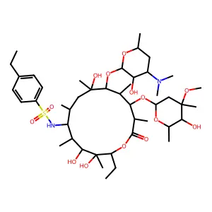 Erythromycin, 9-deoxo-9-(((4-ethylphenyl)sulfonyl)amino)-, (9S)- structure
