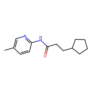 3-cyclopentyl-N-(5-methylpyridin-2-yl)propanamide structure