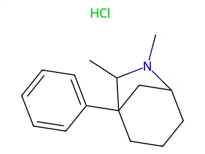 6-Azabicyclo(3.2.1)octane, 6,7-dimethyl-1-phenyl-, hydrochloride, endo-(+-)- structure