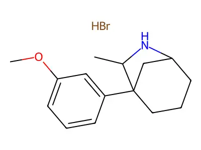 endo-(+-)-1-(3-Methoxyphenyl)-7-methyl-6-azabicyclo(3.2.1)octane hydrobromide structure