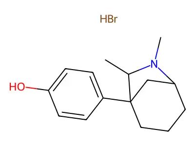 Phenol, 4-(6,7-dimethyl-6-azabicyclo(3.2.1)oct-1-yl)-, hydrobromide, endo-(+-)- structure