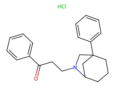(+-)-1-Phenyl-3-(1-phenyl-6-azabicyclo(3.2.1)oct-6-yl)-1-propanone hydrochloride structure