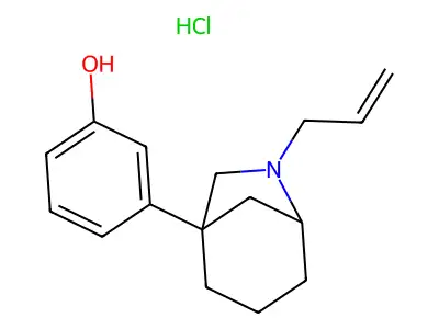 Phenol, 3-(6-(2-propenyl)-6-azabicyclo(3.2.1)oct-1-yl)-, hydrochloride, (+-)- structure