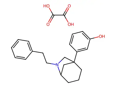 Phenol, 3-(6-(2-phenylethyl)-6-azabicyclo(3.2.1)oct-1-yl)-, (+-)-, ethanedioate structure