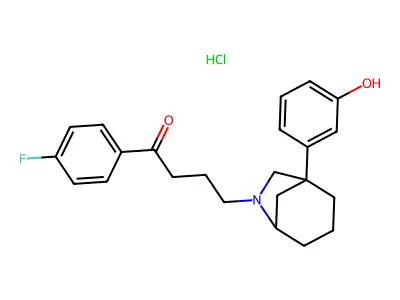 1-Butanone, 1-(4-fluorophenyl)-4-(1-(3-hydroxyphenyl)-6-azabicyclo(3.2.1)oct-6-yl)-, hydrochloride, (+-)- structure