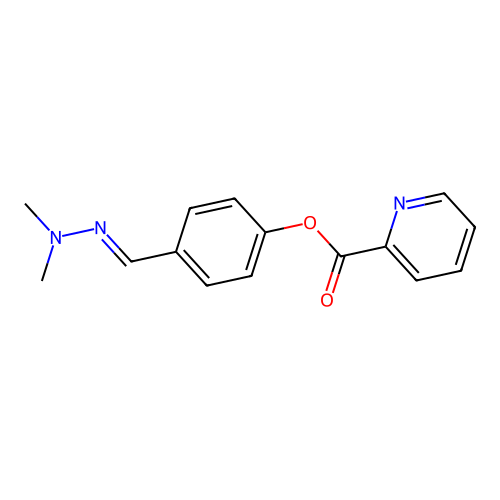 (E)-4-((2,2-dimethylhydrazono)methyl)phenyl picolinate structure