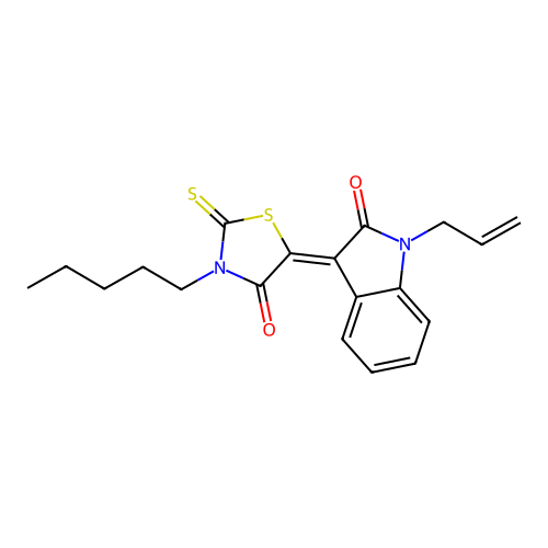 5-(1-Allyl-2-oxoindolin-3-ylidene)-3-pentyl-2-thioxothiazolidin-4-one structure