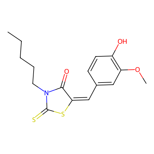 5-(4-Hydroxy-3-methoxybenzylidene)-3-pentyl-2-thioxo-1,3-thiazolidin-4-one structure