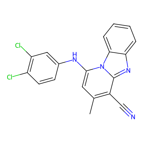 1-(3,4-Dichloroanilino)-3-methylpyrido(1,2-A)benzimidazole-4-carbonitrile structure