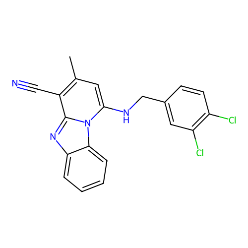 1-[(3,4-Dichlorobenzyl)amino]-3-methylpyrido[1,2-a]benzimidazole-4-carbonitrile structure