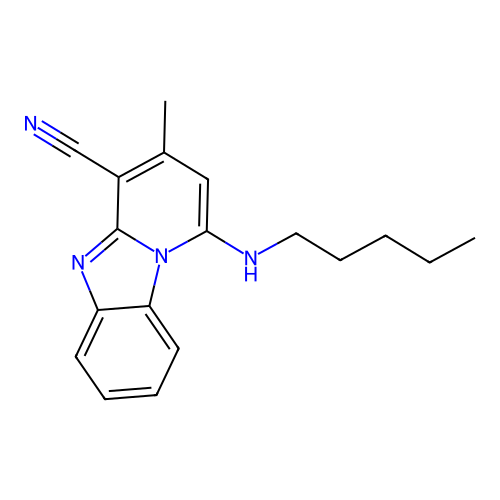 3-Methyl-1-(pentylamino)pyrido[1,2-a]benzimidazole-4-carbonitrile structure