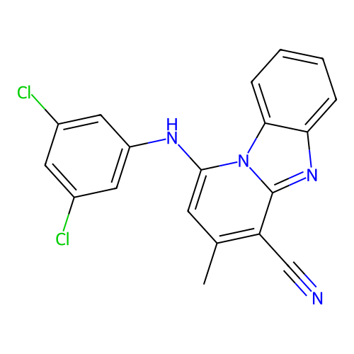 1-[(3,5-Dichlorophenyl)amino]-3-methylpyrido[1,2-a]benzimidazole-4-carbonitrile structure