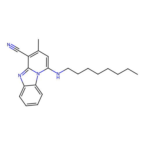 3-Methyl-1-(octylamino)pyrido[1,2-a]benzimidazole-4-carbonitrile structure