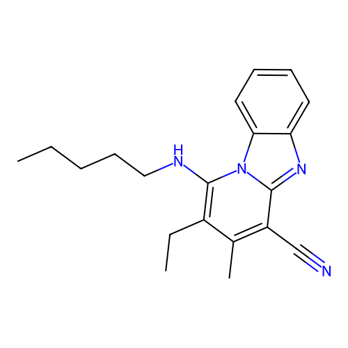 2-Ethyl-3-methyl-1-(pentylamino)pyrido[1,2-a]benzimidazole-4-carbonitrile structure