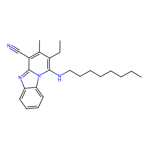 2-Ethyl-3-methyl-1-(octylamino)pyrido[1,2-a]benzimidazole-4-carbonitrile structure