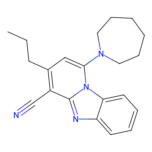 1-(Azepan-1-yl)-3-propylpyrido[1,2-a]benzimidazole-4-carbonitrile structure