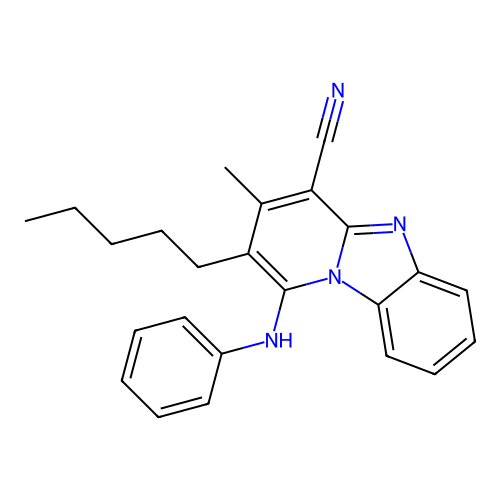 3-Methyl-2-pentyl-1-(phenylamino)pyrido[1,2-a]benzimidazole-4-carbonitrile structure