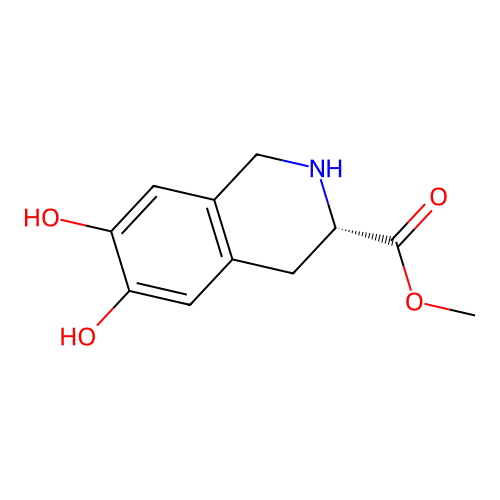 methyl (3S)-6,7-dihydroxy-1,2,3,4-tetrahydroisoquinoline-3-carboxylate structure