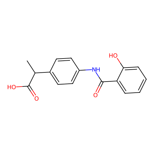2-(4-(N-salicyloyl)aminophenyl)propionic acid structure
