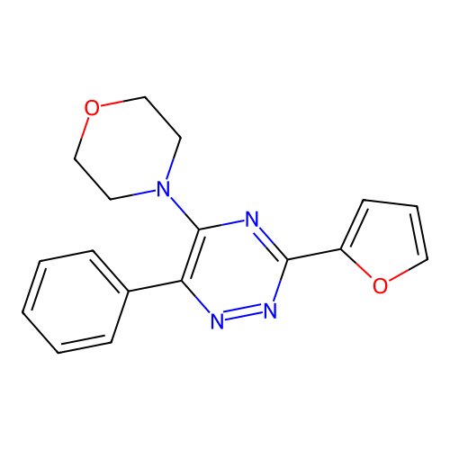 3-(Furan-2-yl)-5-(morpholin-4-yl)-6-phenyl-1,2,4-triazine structure