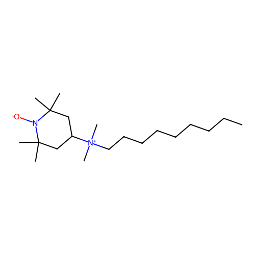 4-(N,N-dimethyl-N-nonyl)ammonium-2,2,6,6-tetramethylpiperidine-1-oxyl structure