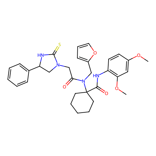 N-(2,4-DIMETHOXYPHENYL)-1-[2-FURYLMETHYL-[2-(4-PHENYL-2-SULFANYLIDENE-IMIDAZOLIDIN-1-YL)ACETYL]AMINO]CYCLOHEXANE-1-CARBOXAMIDE structure